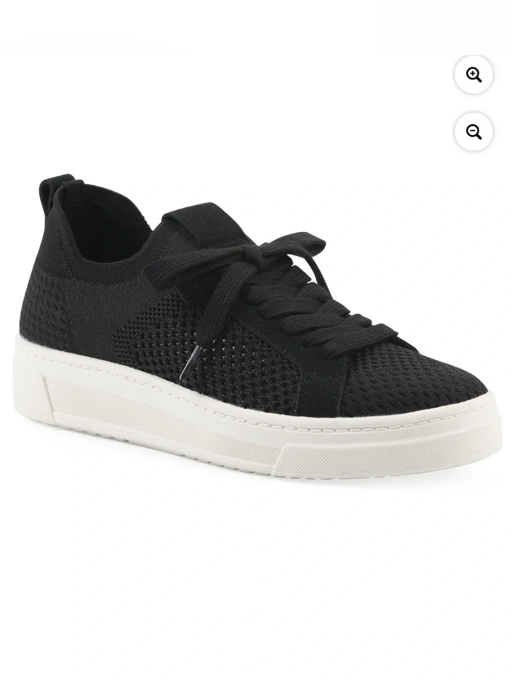 White Mountain Women's Black Lace-Up Sneaker